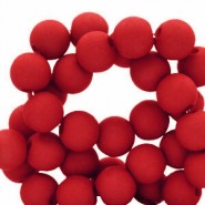 Acrylic beads 6mm round Matt Crimson red